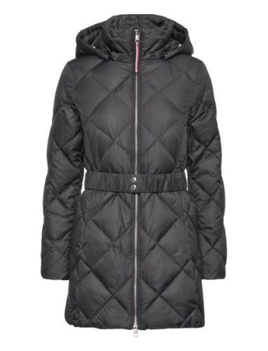 Elevated Belted Quilted Coat Fodrad Jacka Black Tommy Hilfiger