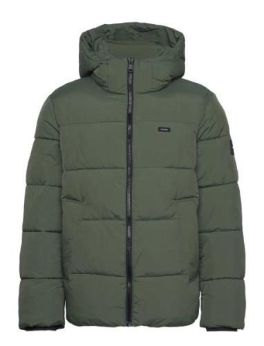 Crinkle Nylon Quilt Jacket Fodrad Jacka Green Calvin Klein