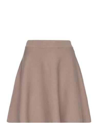 Yasfonny Hw Knit Skirt S. Noos Kort Kjol Beige YAS