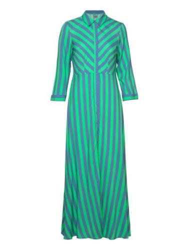 Yassavanna Long Shirt Dress S. Noos Maxiklänning Festklänning Blue YAS