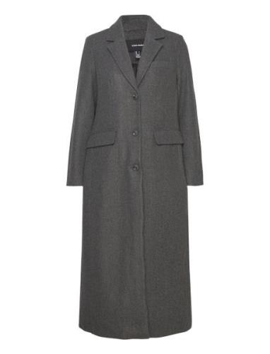 Vmvincemilan Long Coat Boos Cp Outerwear Coats Winter Coats Grey Vero ...