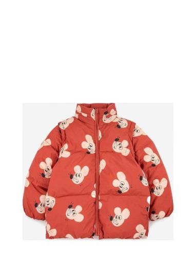 Mouse All Over Padded Anorak Fodrad Jacka Red Bobo Choses