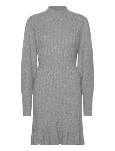 Vmvera Ls Short Knit Dress Vma Kort Klänning Grey Vero Moda