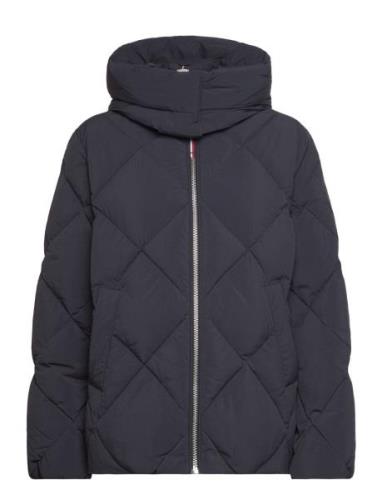 Hw Down Diamond Baffle Jacket Fodrad Jacka Navy Tommy Hilfiger