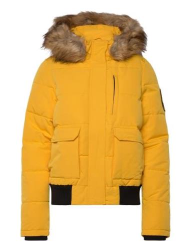 Everest Hooded Puffer Bomber Bomberjacka Yellow Superdry