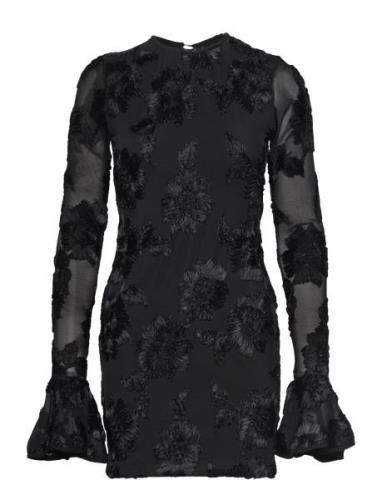 3D Mesh Tight Mini Dress Kort Klänning Black ROTATE Birger Christensen