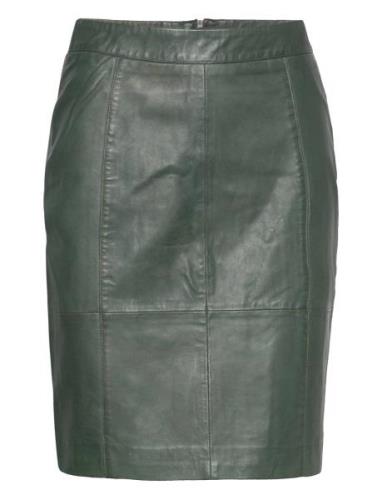 Dictedep Leather Skirt Kort Kjol Green DEPECHE