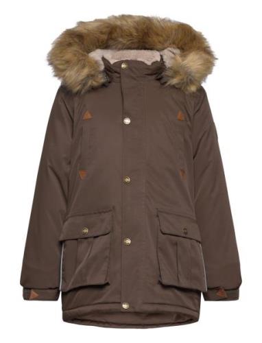 Twill Nylon Boy Parca Parka Jacka Brown Mikk-line