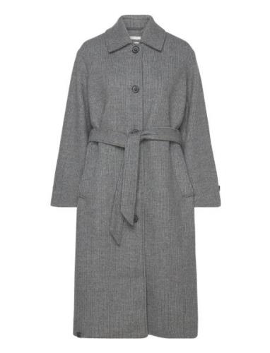 Belted Coat Outerwear Coats Winter Coats Grey Tom Tailor