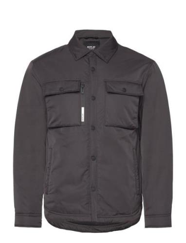 Jacket Regular Essential Kviltad Jacka Black Replay