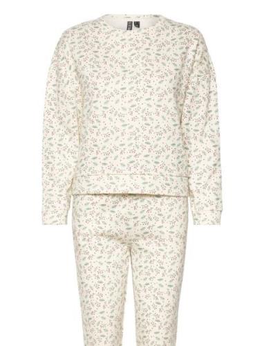 Pcxmas Chilli Sweat Set Jrs Bc Pyjamas Beige Pieces