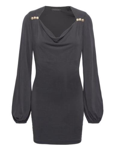 Ls Draped Nk Cecilia Dress Kort Klänning Black GUESS Jeans