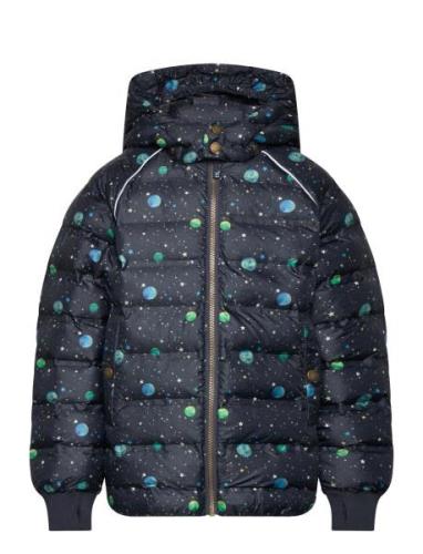 Puffer Jacket Aop Rec. Fodrad Jacka Navy Mikk-line