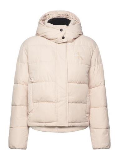 Monologo Non Down Short Puffer Fodrad Jacka Cream Calvin Klein Jeans