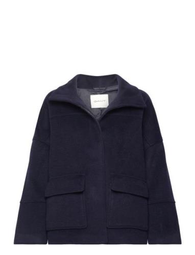 Cropped Wool Jacket Ulljacka Jacka Navy GANT