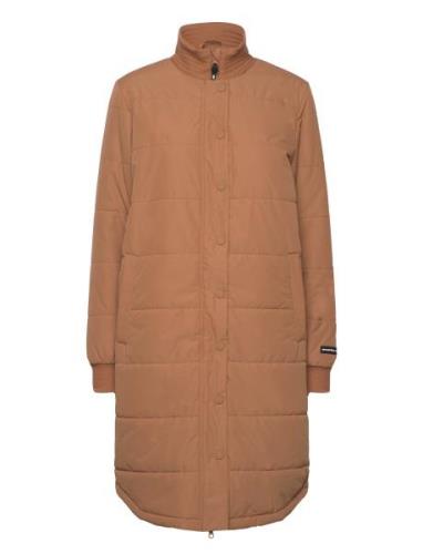 Cassidy W Long Puffer Jacket Fodrad Rock Brown Weather Report