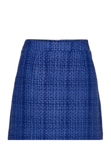 Azzurra Tweed Mini Skirt Kort Kjol Blue French Connection