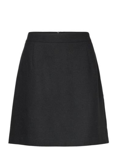 Slfmercy-Ula Hw Mini Wool Skirt Kort Kjol Black Selected Femme