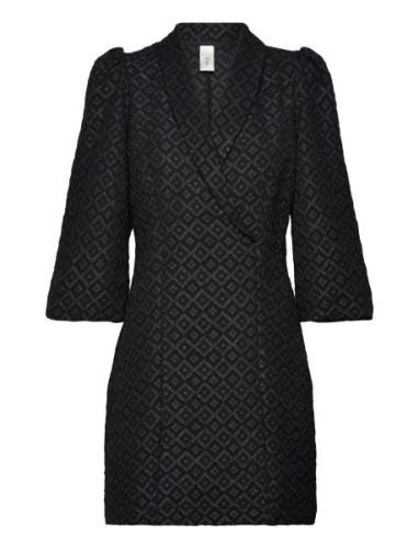 Yascisca 3/4 Dress Kort Klänning Black YAS