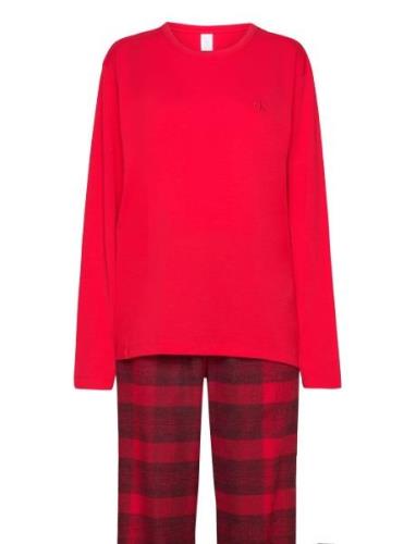 L/S Pant Set Pyjamas Red Calvin Klein
