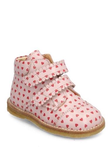 Shoes - Flat - With Velcro Känga Stövel Pink ANGULUS