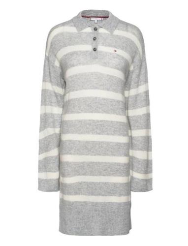 Tommy Hilfiger Soft Wool Polo Dress Grå