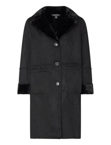Faux-Shearling & Faux-Suede Coat Outerwear Coats Winter Coats Black La...