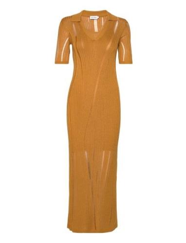Texture Stitch Dress Dresses Bodycon Dresses Beige Calvin Klein