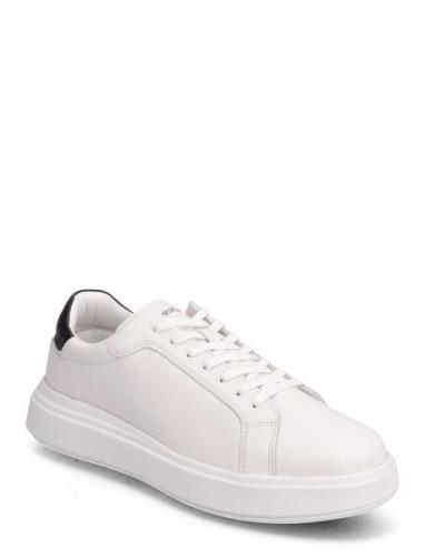 Low Top Lace Up Lth Låga Sneakers White Calvin Klein