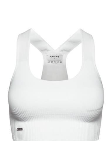 White High Support Ribbed Bra Lingerie Bras & Tops Sports Bras - All W...