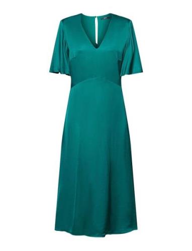 Satin Midi Dress Dresses Evening Dresses Green Esprit Collection