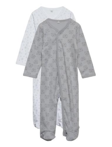 Nightsuit W/F -Buttons 2-Pack Pyjamas Sie Jumpsuit Multi/patterned Pip...