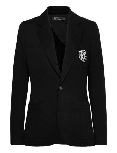 Double-Knit Jacquard Blazer Blazers Single Breasted Blazers Black Polo...
