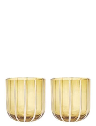 Mizu Glass - Pack Of 2 Home Tableware Glass Drinking Glass Yellow OYOY...