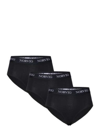 3-Pack Womens Maxi Brief Trosa Brief Tanga Black NORVIG