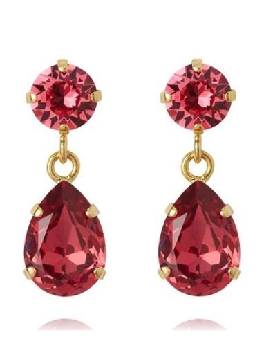 Mini Drop Earrings Gold Örhänge Smycken Red Caroline Svedbom