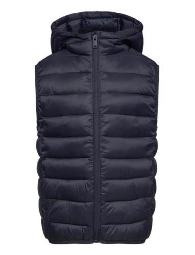 Quilted Gilet With Hood Fodrad Väst Navy Mango