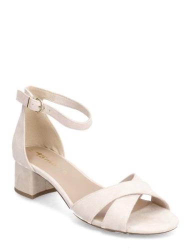 Women Sandals Sandal Med Klack Cream Tamaris