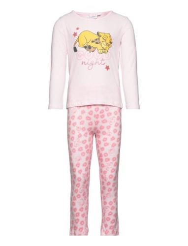 Pyjama Long Pyjamas Set Pink Løvernes Konge