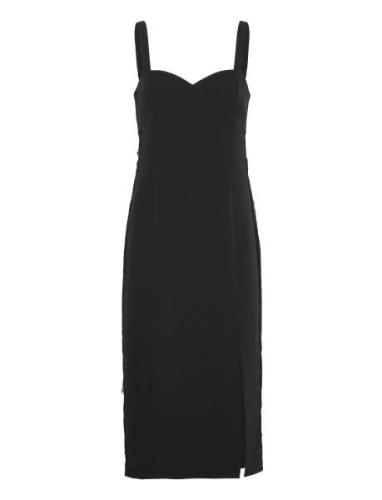 Echo Crepe Dress Knälång Klänning Black French Connection