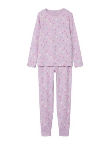 Nkfnightset Pink Hearts Noos Pyjamas Set Pink Name It