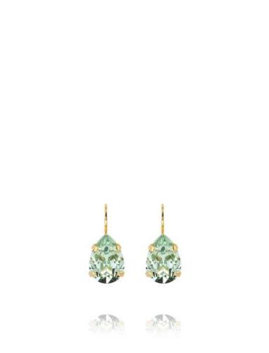 Mini Drop Clasp Earrings Gold Örhänge Smycken Green Caroline Svedbom