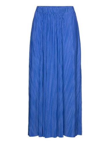 Slfsimsa Midi Plisse Skirt Noos Knälång Kjol Blue Selected Femme