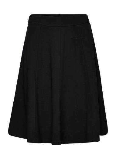 Sarita Skirt Black Knälång Kjol Black Jumperfabriken