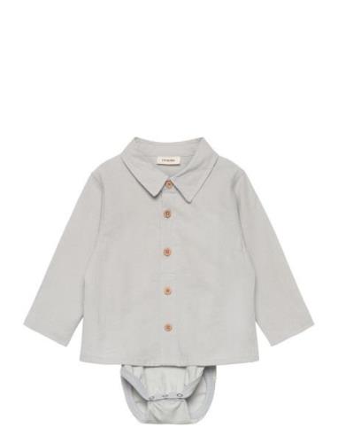 Nbmruba Ls Boxy Body Shirt Lil Sets Sets With Body Grey Lil'Atelier