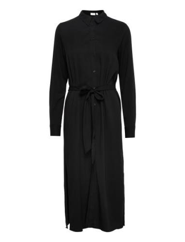 Vimorose L/S Long Dress/Su - Knälång Klänning Black Vila