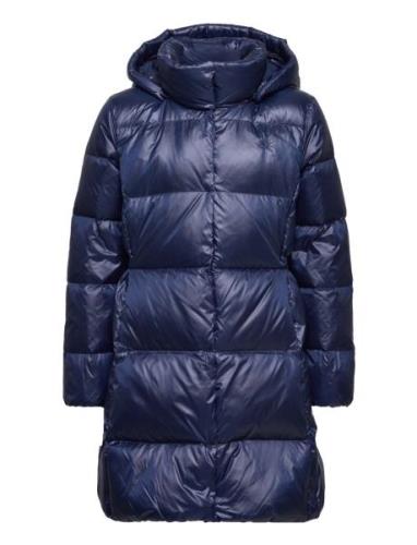 Water-Resistant Down Long Coat Fodrad Jacka Blue Ralph Lauren Kids