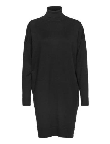 Srlea Rollneck Dress Knit Knälång Klänning Black Soft Rebels