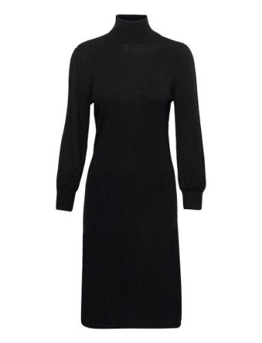 Mersin Highneck Knit Dress Knälång Klänning Black Minus