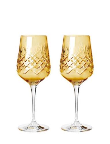 Crispy Citrine Monsieur - 2 Pcs Home Tableware Glass Wine Glass Yellow...